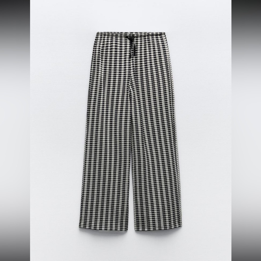Black and White Checkered Men's Pants